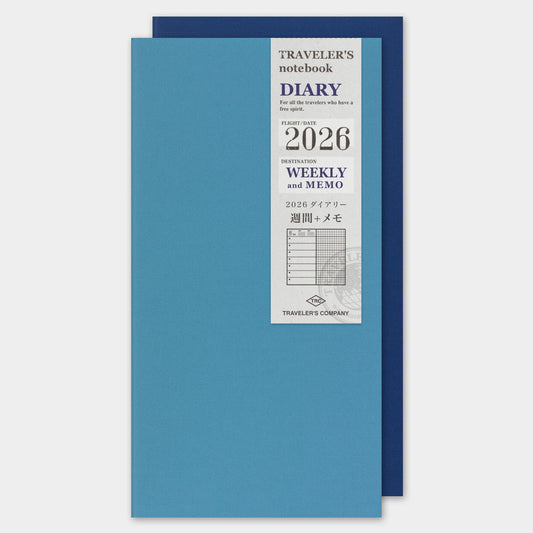TRAVELER'S 2026 Regular Size Diary Insert - Weekly + Memo