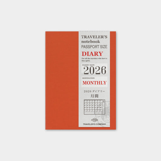 TRAVELER'S 2026 Passport Size Diary Insert - Monthly