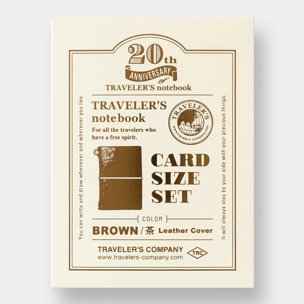 TRAVELER'S Notebook 20th Anniversary Card Size Starter Kit - Brown