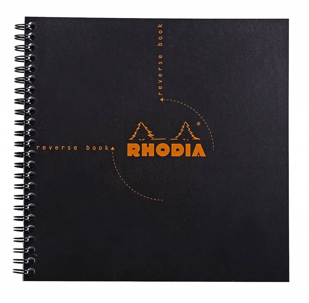Rhodia Reverse Wirebound Dot Grid Notebook - Black