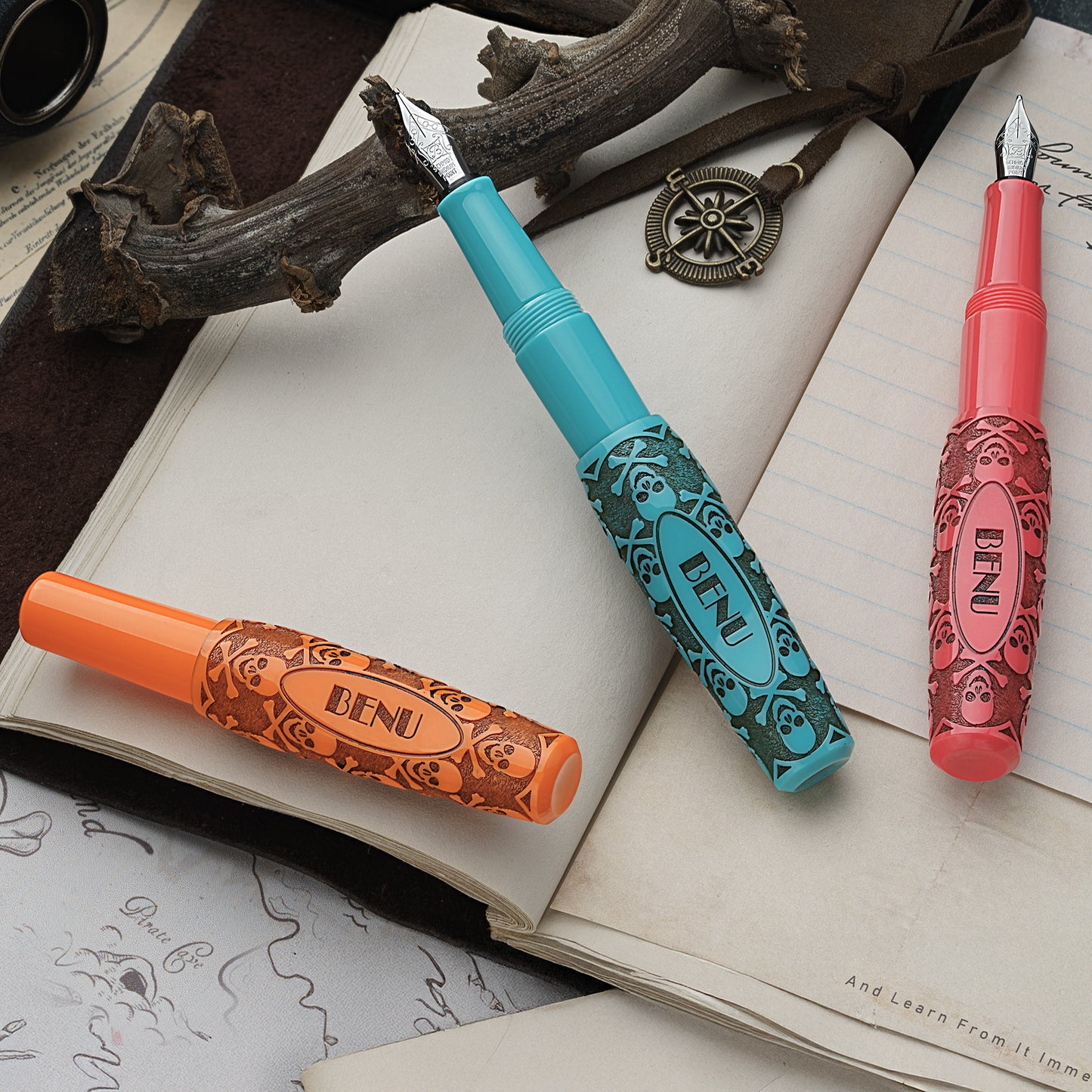 BENU Pixie Jolly Roger Antique Fountain Pen Set (Set of 3)