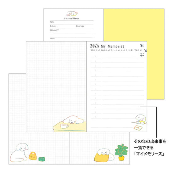 Midori 2026 Mini Pocket Diary - Dog