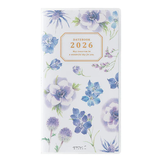 Midori 2026 Slim Pocket Diary - Country Time Flower