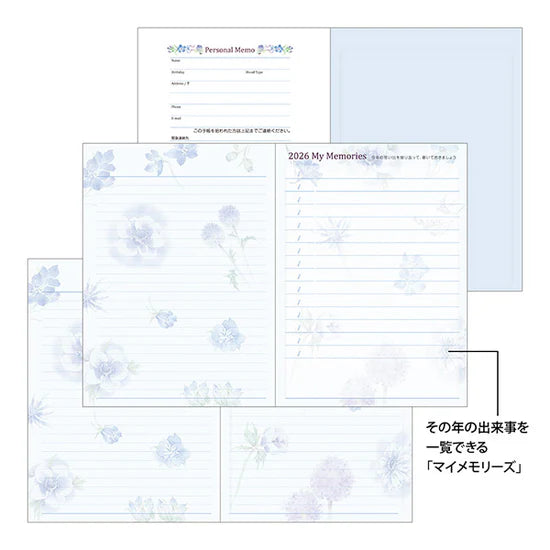 Midori 2026 A6 Pocket Diary - Country Time Flower