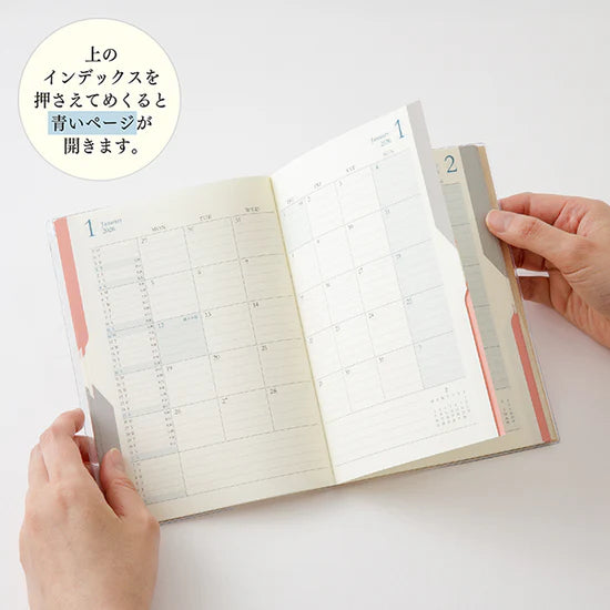 Midori 2026 B6 Double Schedule Diary - Black