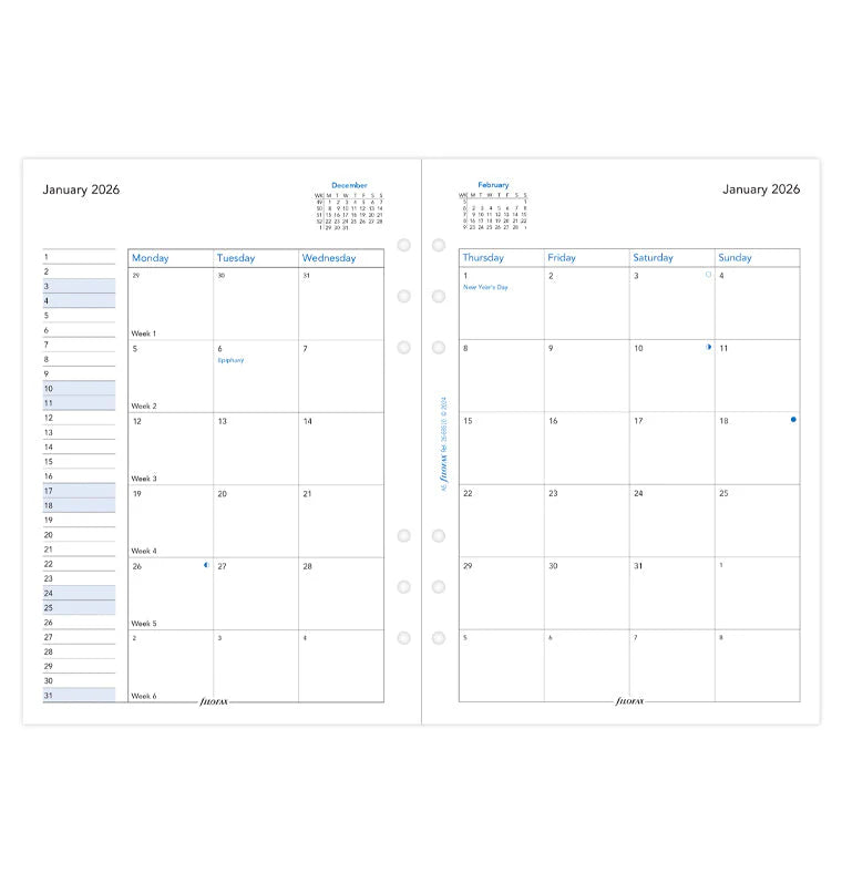 Filofax 2026 Month to View Planner - English (A5)