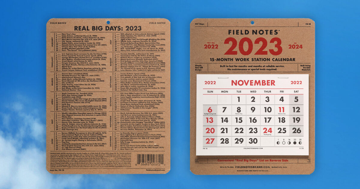 Field Notes 2026 Work Station Calendar