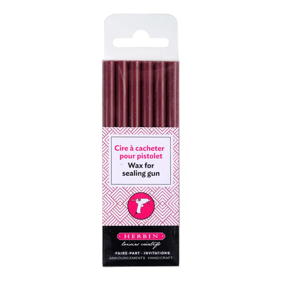 J. Herbin Special Glue-Gun Sealing Wax - Burgundy (6pcs)