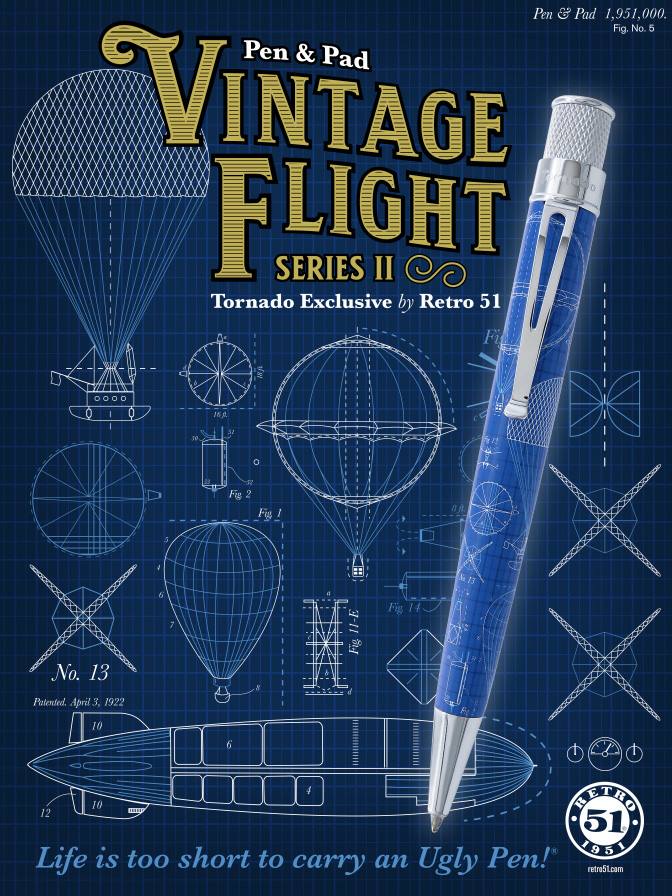 Retro 51 Collection Tornado Rollerball - Pen & Pad Vintage Flight II (Pen & Pad Exclusive)