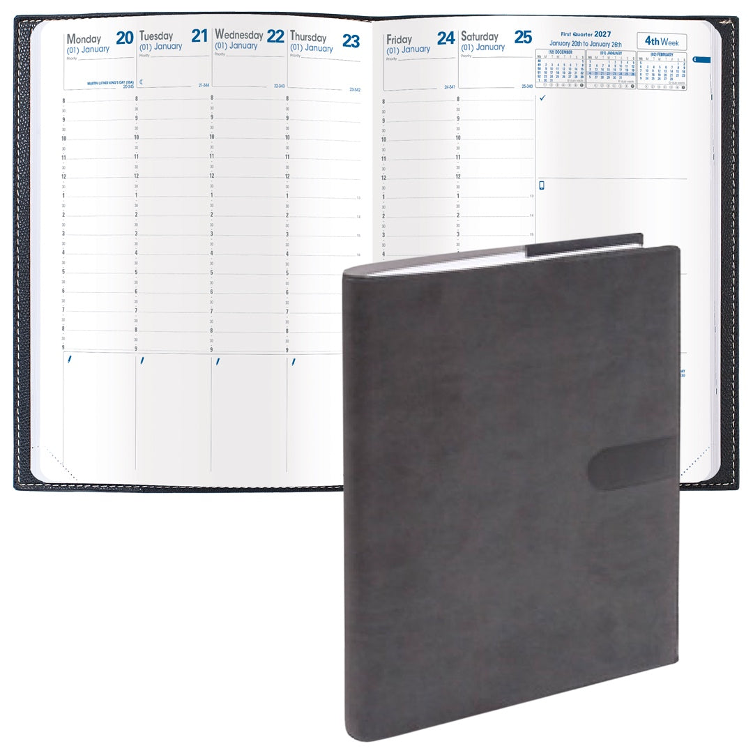Quo Vadis 2027 Trinote 13 Months Weekly Planner - Texas Black