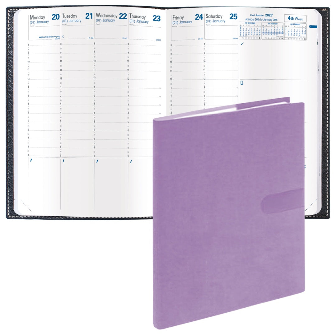 Quo Vadis 2027 Trinote 13 Months Weekly Planner - Texas Violet