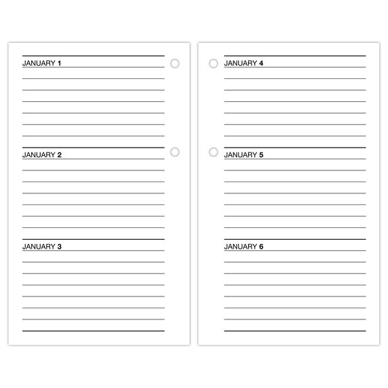 At-A-Glance 2026 Daily Loose-Leaf Desk Calendar Refill (6" x 4")