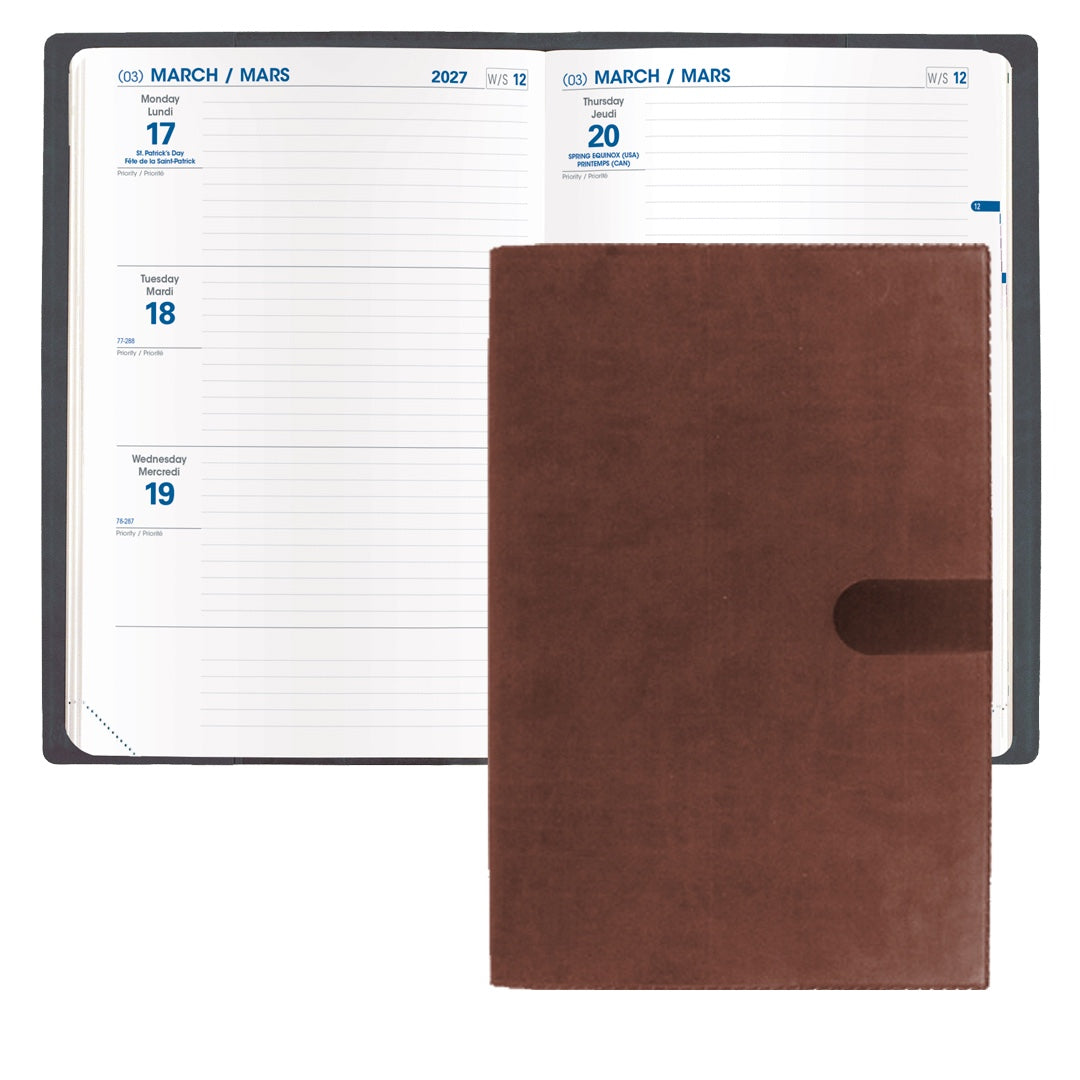 Quo Vadis 2027 Hebdo #56 Bi-Lingual Weekly/Monthly Planner - Texas Chocolate