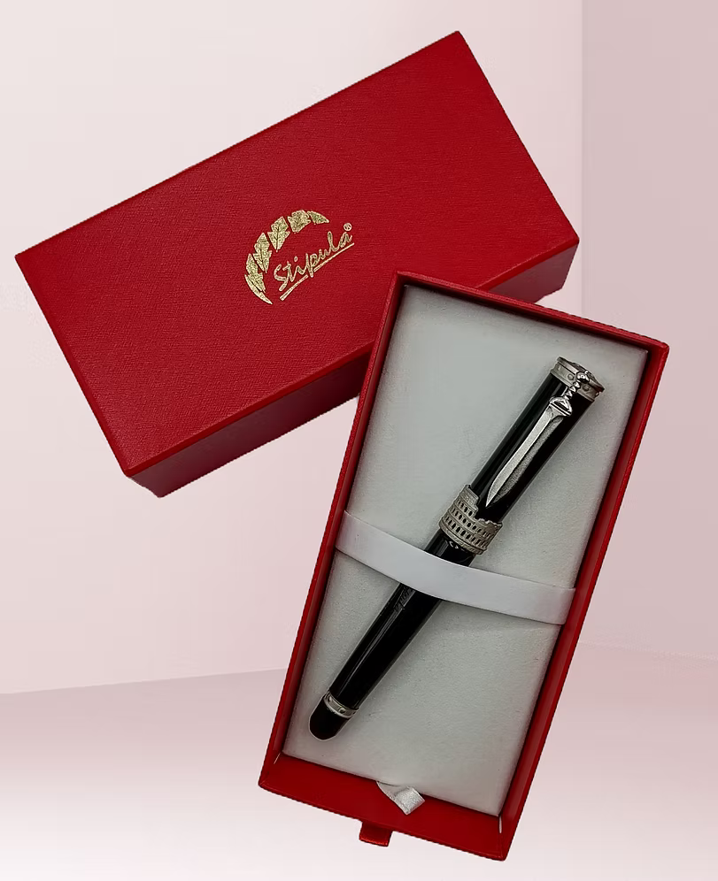 Stipula Gladiator Fountain Pen - Black with Palladium Trim