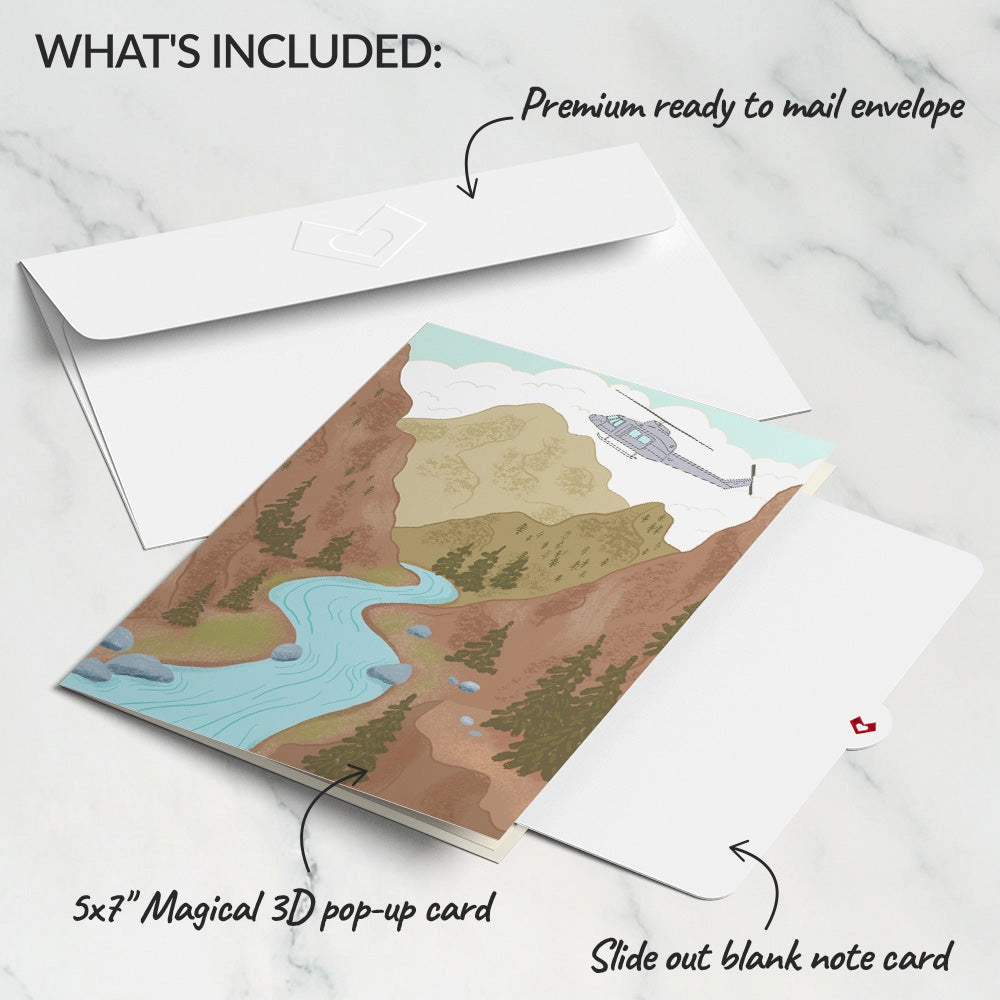 Lovepop Pop-Up Card - Helicopter