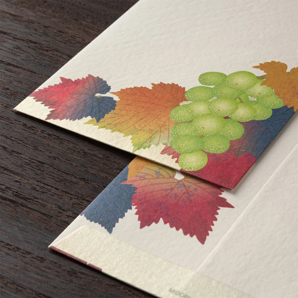 Midori Envelope - Grapes (Silk Printing)