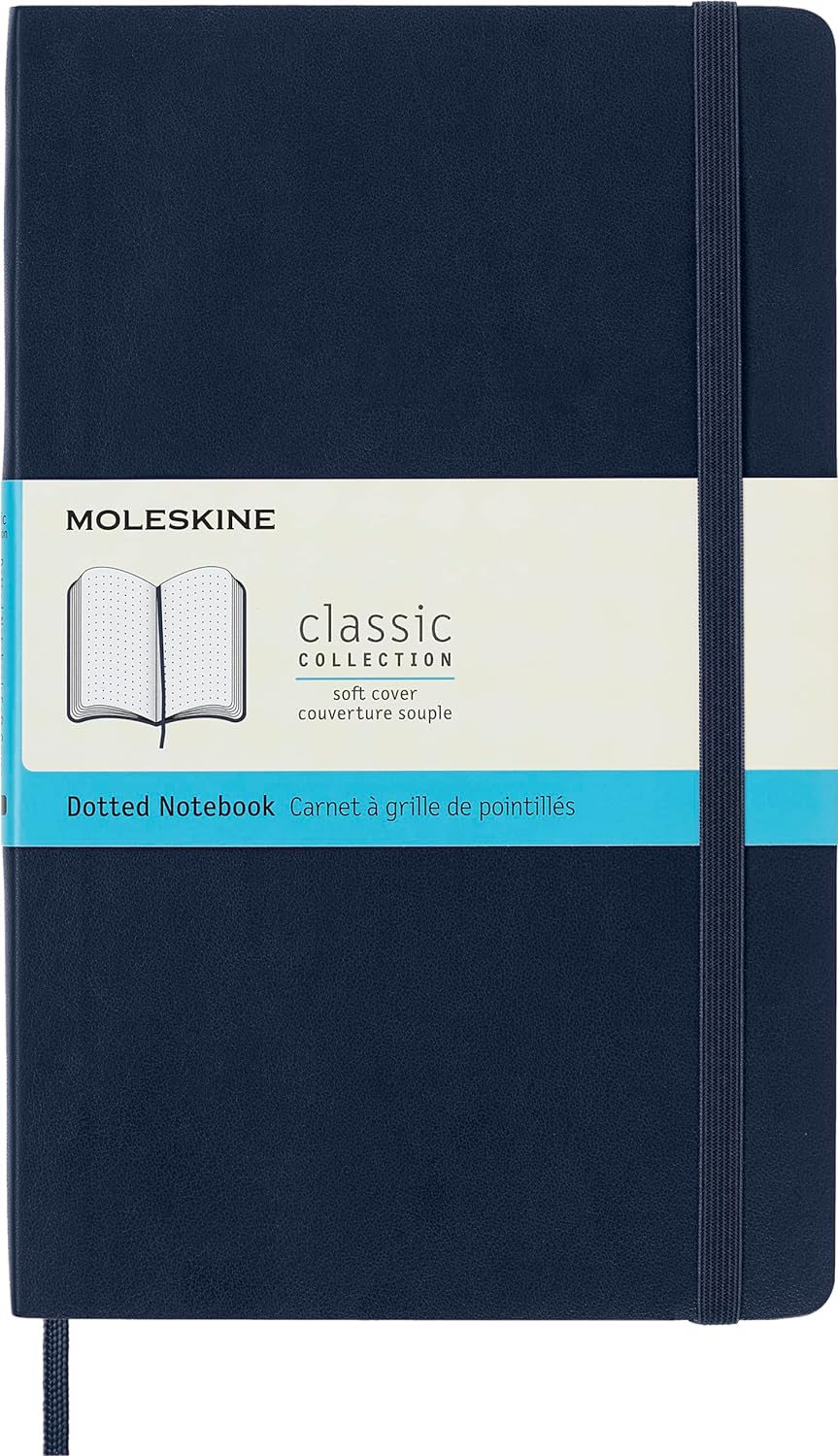 Moleskine Large Softcover Classic Dotted Notebook - Sapphire Blue
