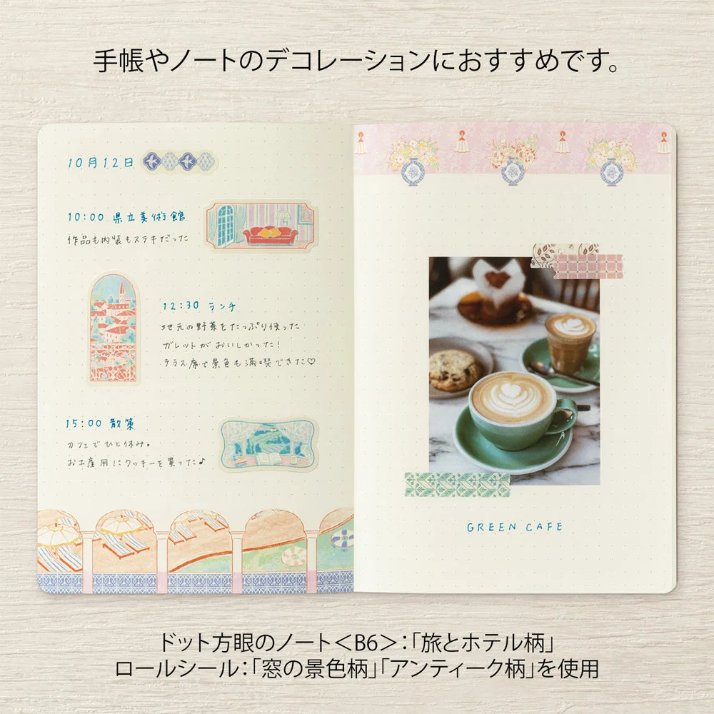 Midori Yuru Log Roll Stickers - Antique