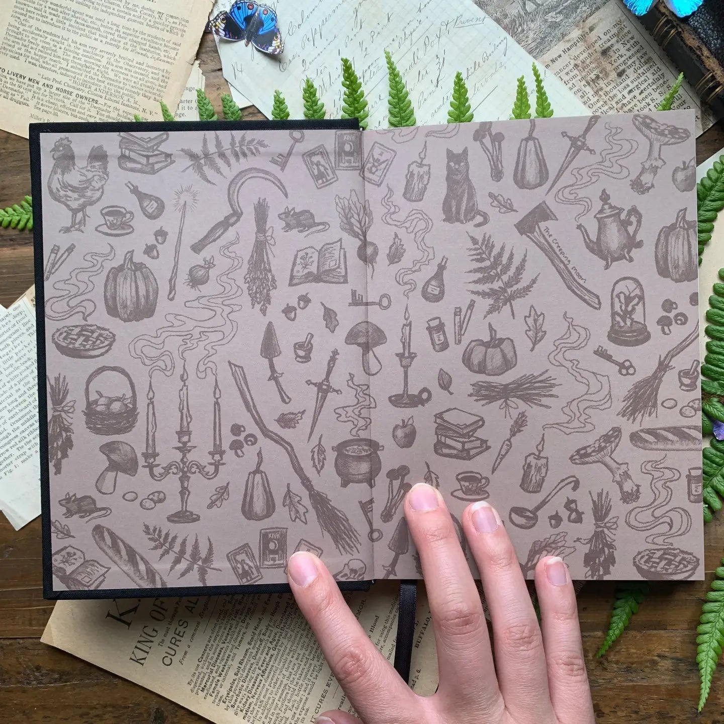 The Creeping Moon B6 Lined Notebook - The Grimoire - Silver