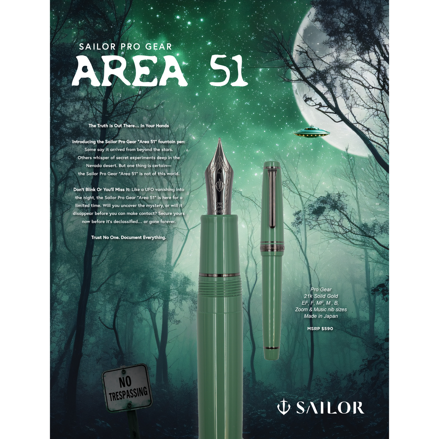 Sailor Pro Gear Fountain Pen - Area 51 (North America Exclusive)
