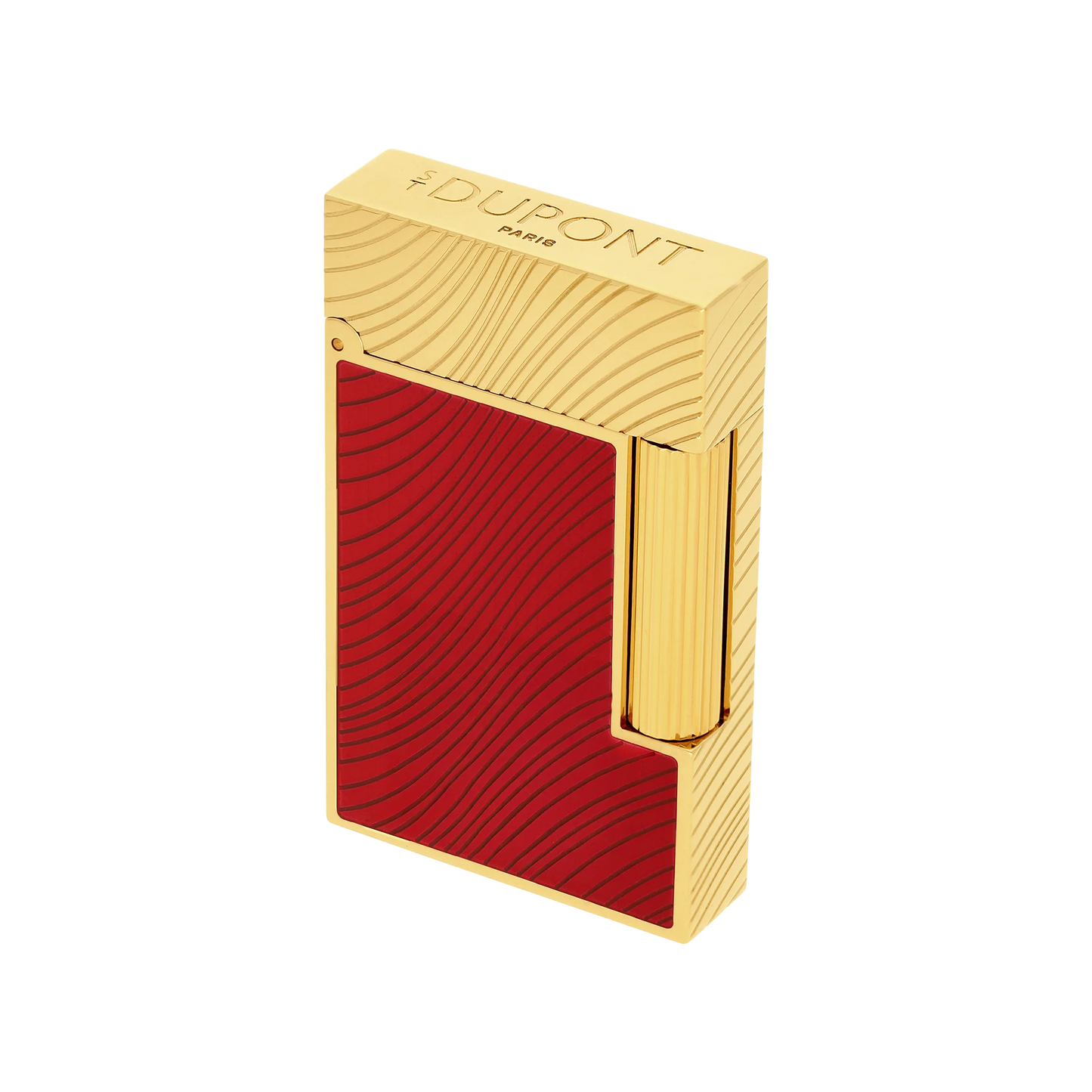 S.T. Dupont Ligne 2 Lighter - Horse Mane Guilloche: Red with Gold