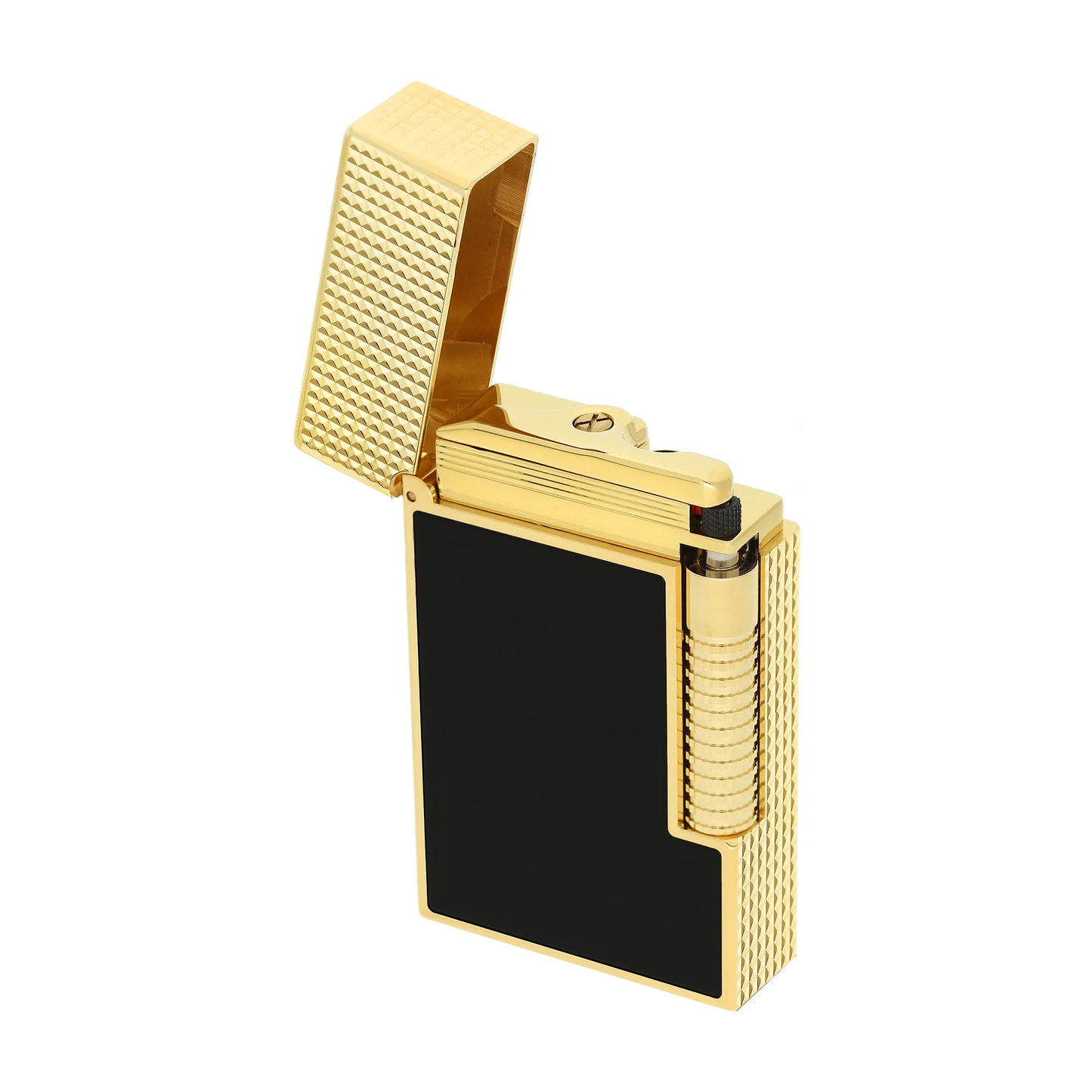 S.T. Dupont Le Grand Lighter - Micro Diamond Head: Black Lacquer with Gold (Perfect Ping)