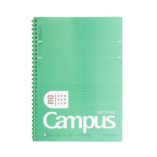 KOKUYO Campus Soft Ring B5 Notebook - Green (6mm Dot Lined)