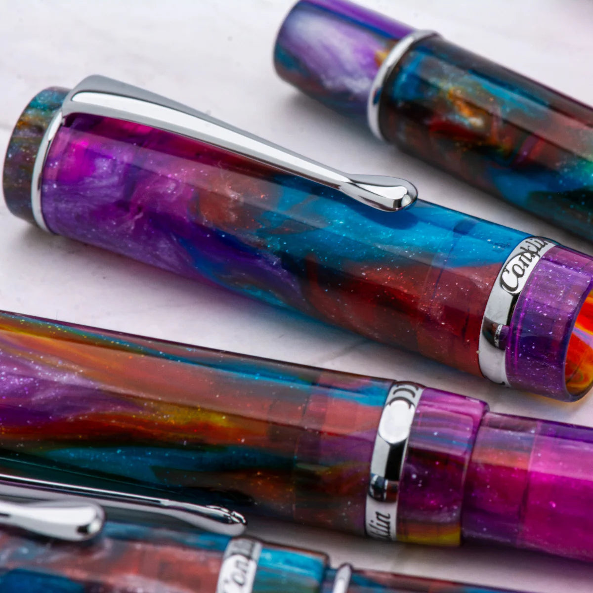 Conklin Duragraph Fountain Pen - Primary Manipulation 3.5 with Chrome Trim (Limited Edition)