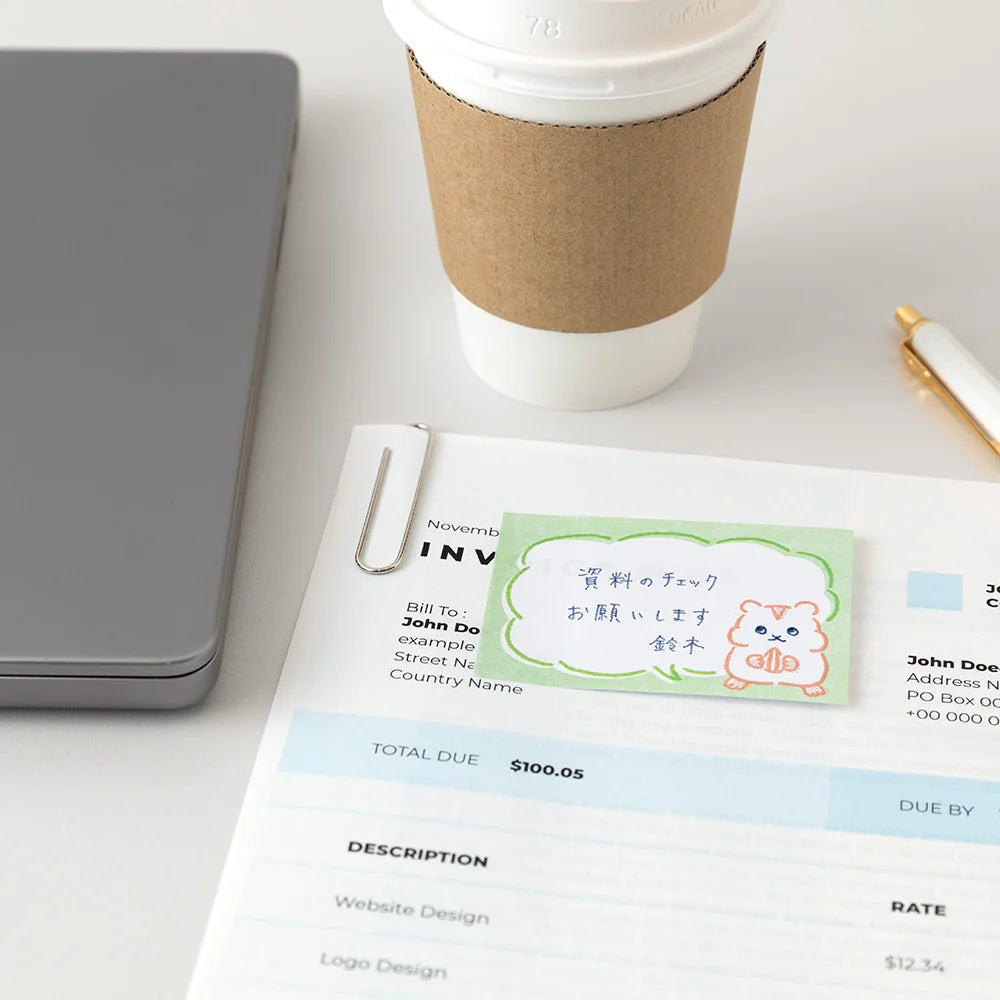 Midori Sticky Notes - Drawing Hamster