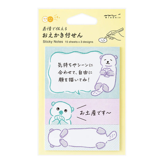 Midori Sticky Notes - Drawing Sea Otter