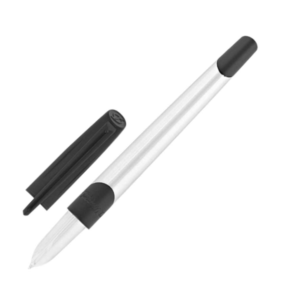 S.T. Dupont Defi Millenium Fountain Pen - Brushed Chrome and Matte