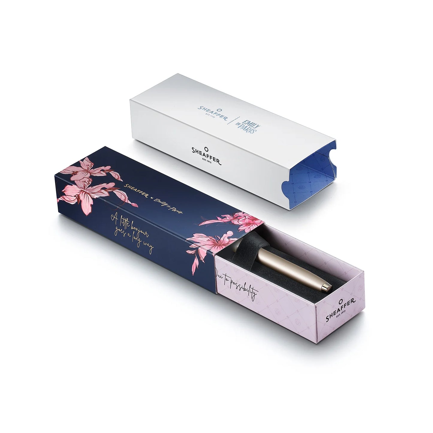 Sheaffer 100 Emily in Paris Rollerball - Champagne Gold with Bow-Shaped Emblem