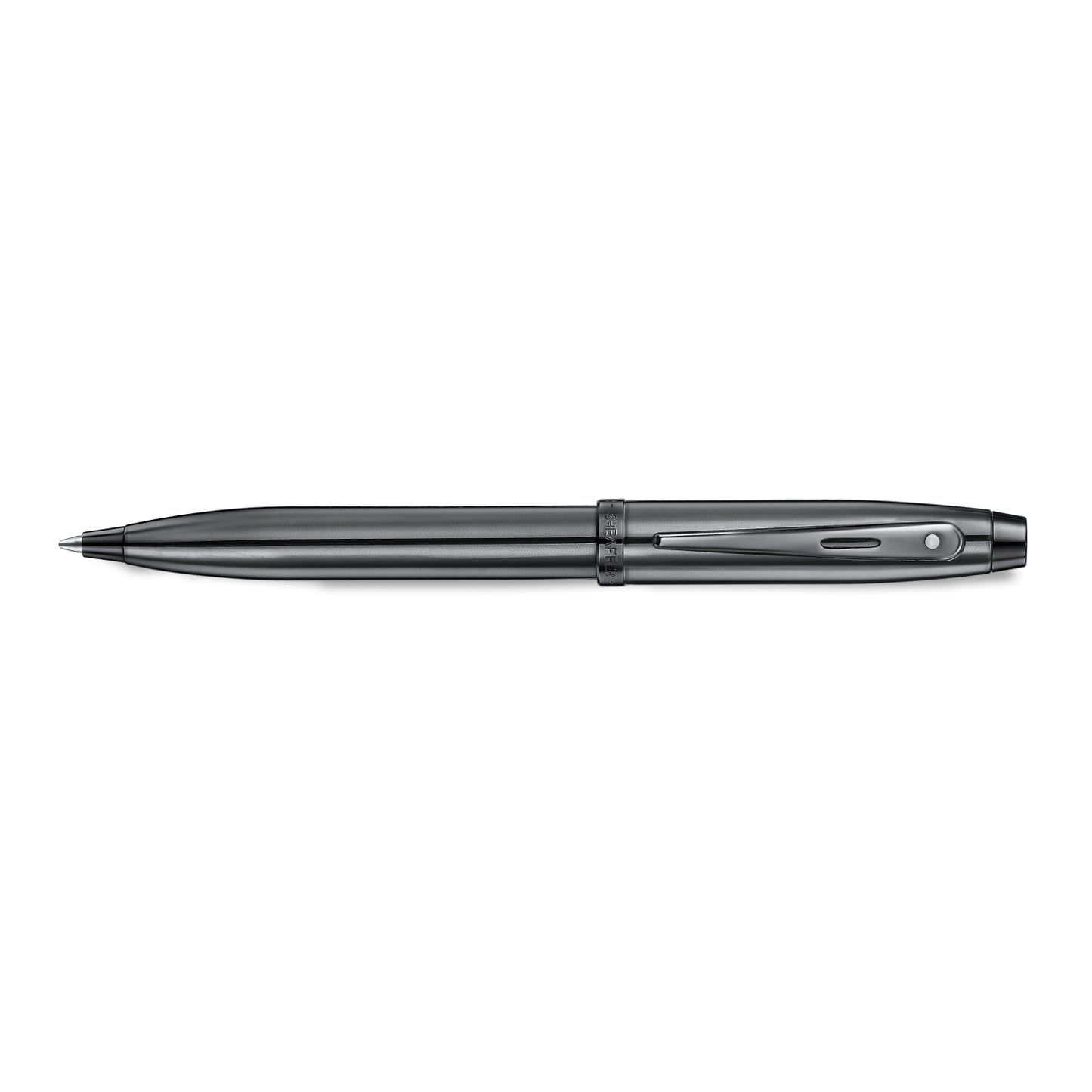 Sheaffer 100 Ballpoint - Shiny Dark Grey Gunmetal with PVD Trim