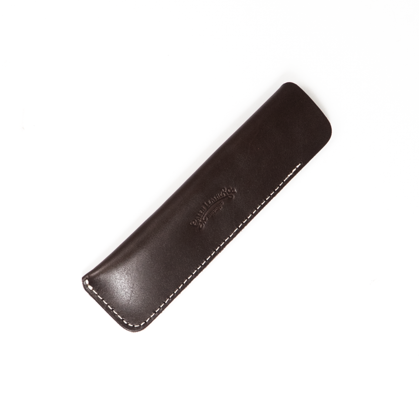 Galen Leather Single Fountain Pen Sleeve - Dark Brown
