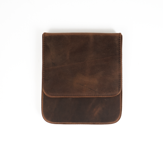 Galen Leather 6 Slot Magnum Opus Pen Case - Havana Brown (with Removable Tray)