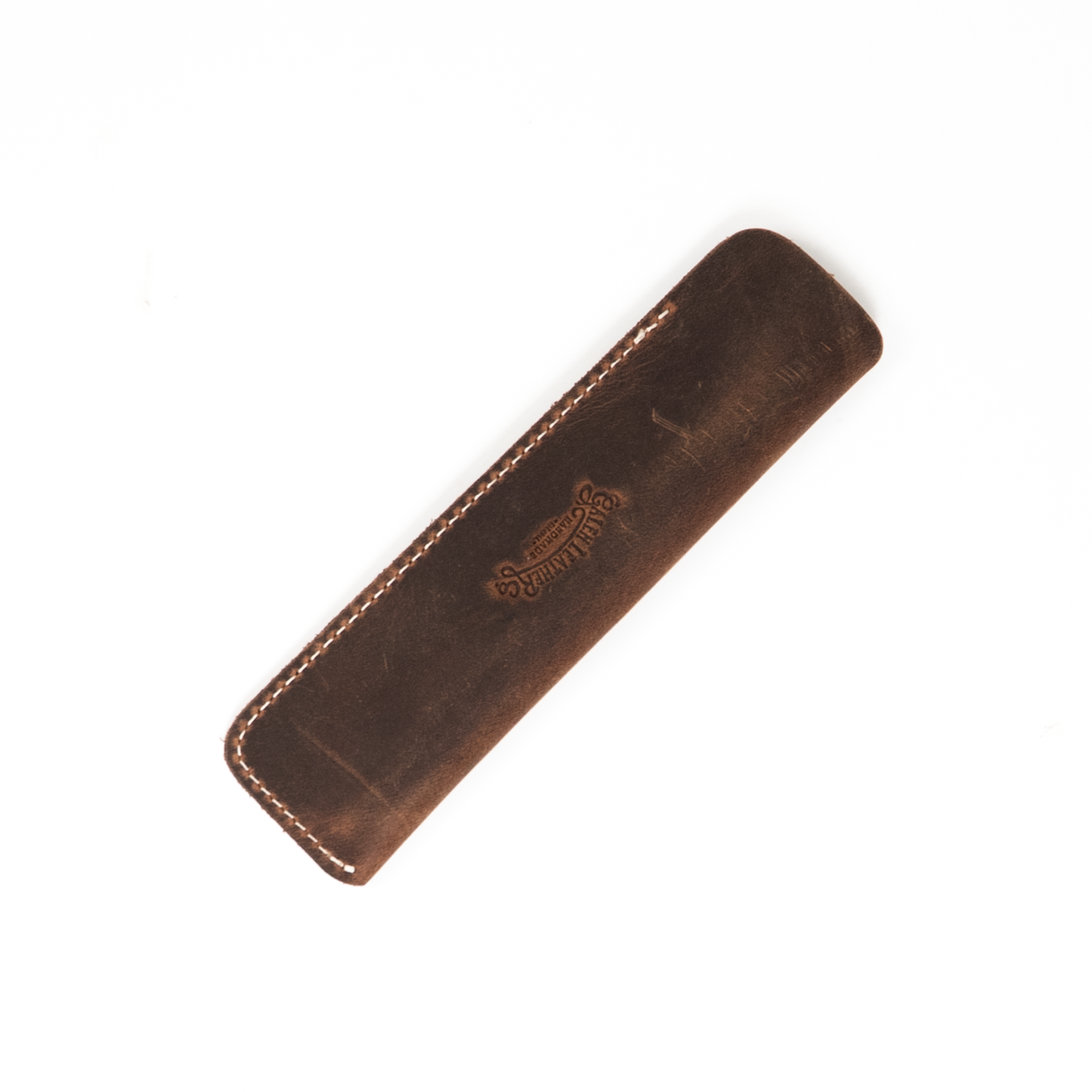 Galen Leather Single Fountain Pen Sleeve - Havana Brown