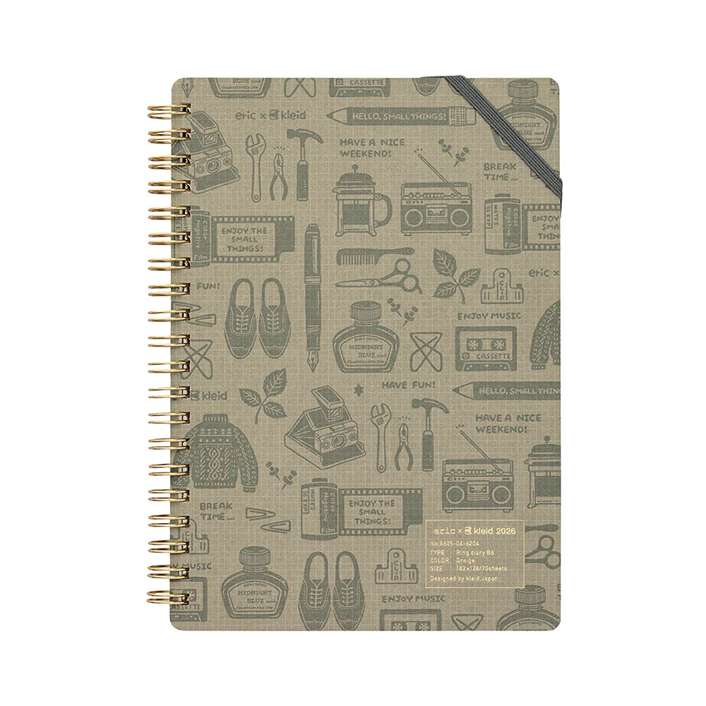 Kleid 2026 Eric x Kleid Ring Diary B6 - Greige – Dromgoole's Fine
