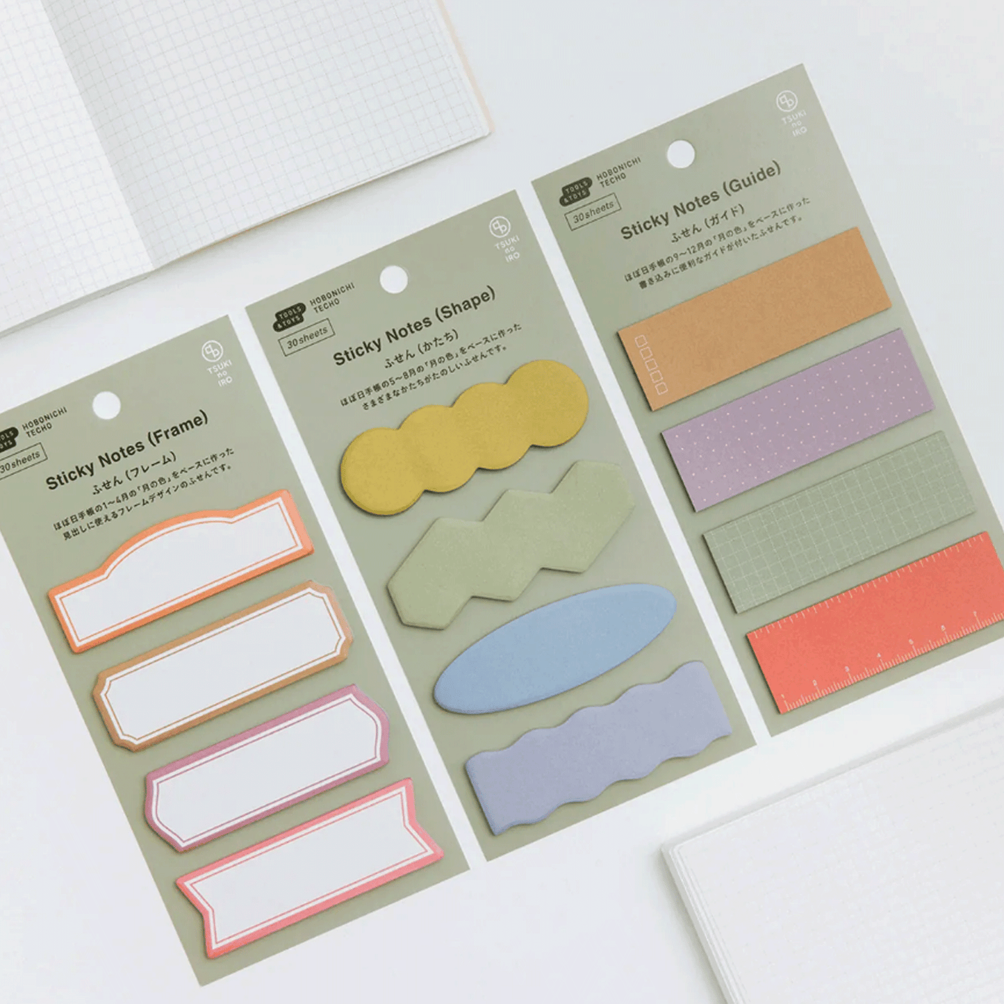 Hobonichi TSUKI no IRO Sticky Notes - Shape