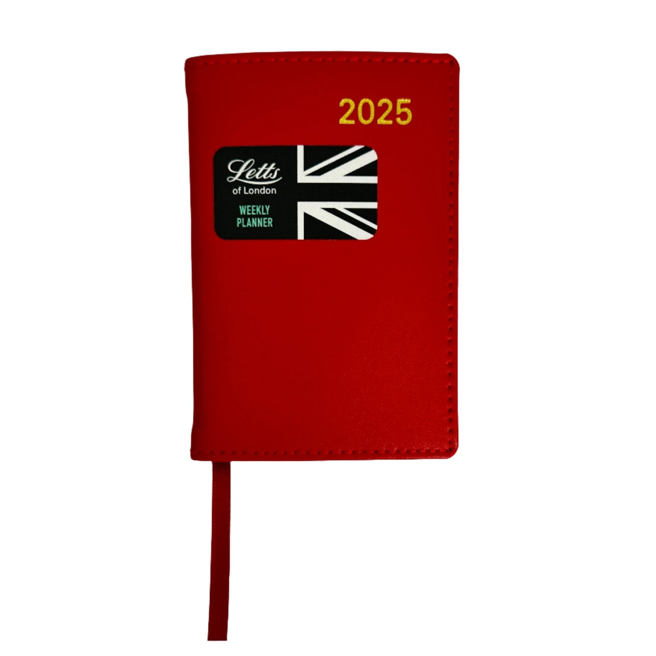 Letts of London Red 2024 Belgravia Mini Pocket Week to View Leather Planner