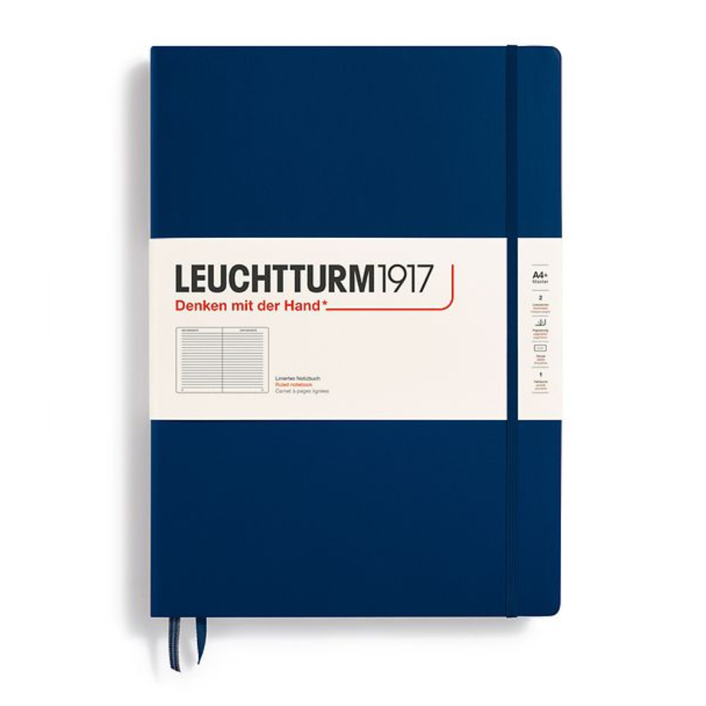 Leuchtturm1917 Master Classic A4+ Hardcover Ruled Notebook - Navy