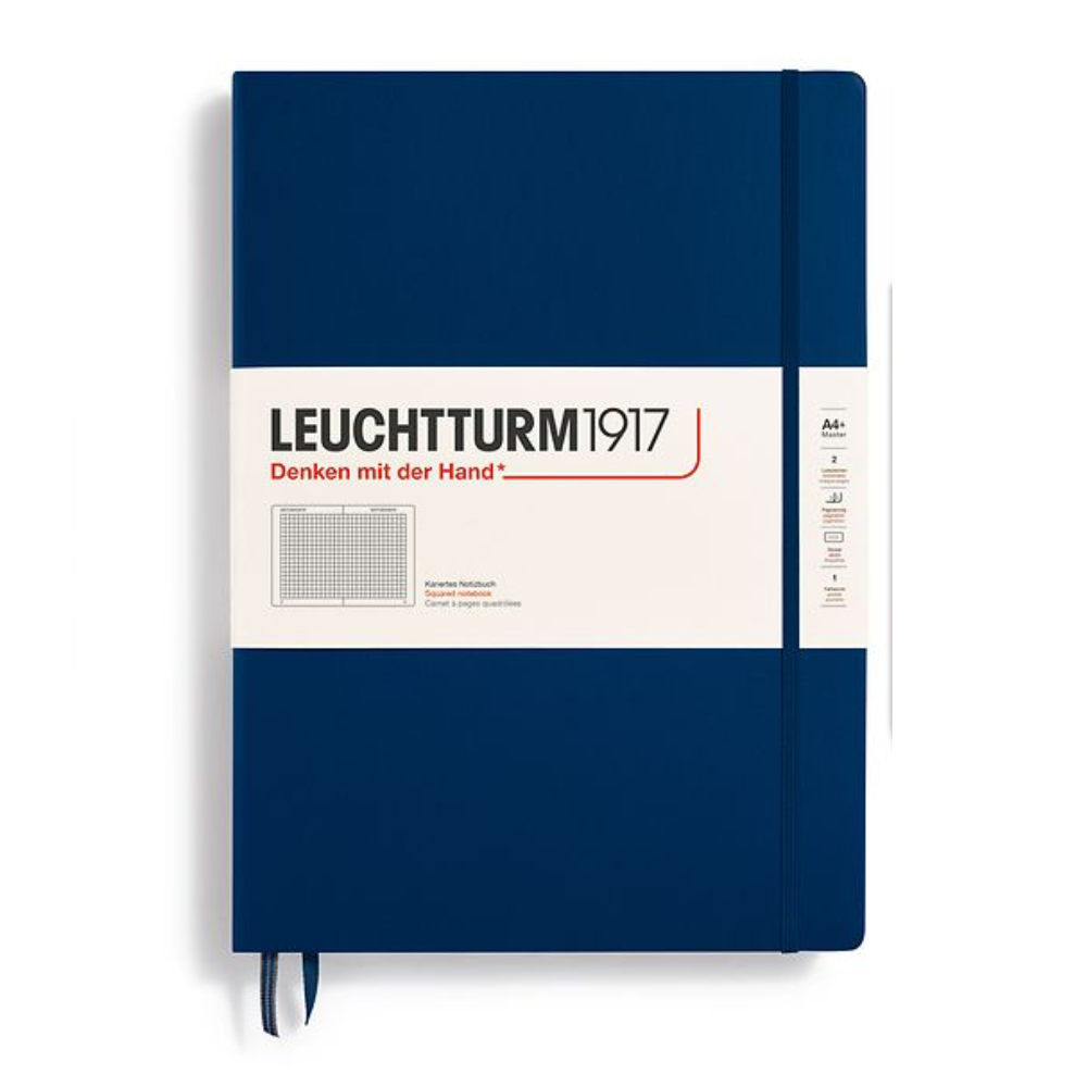 Leuchtturm1917 Master Classic A4+ Hardcover Squared Notebook - Navy