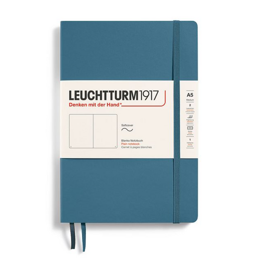 Leuchtturm1917 A5 Medium Softcover Plain Notebook - Stone Blue