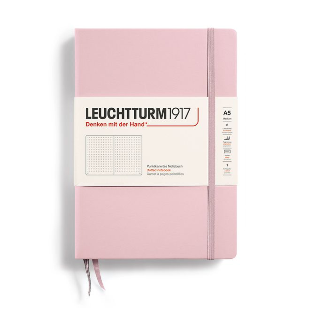 Leuchtturm1917 A5 Medium Hardcover Dotted Notebook - Powder