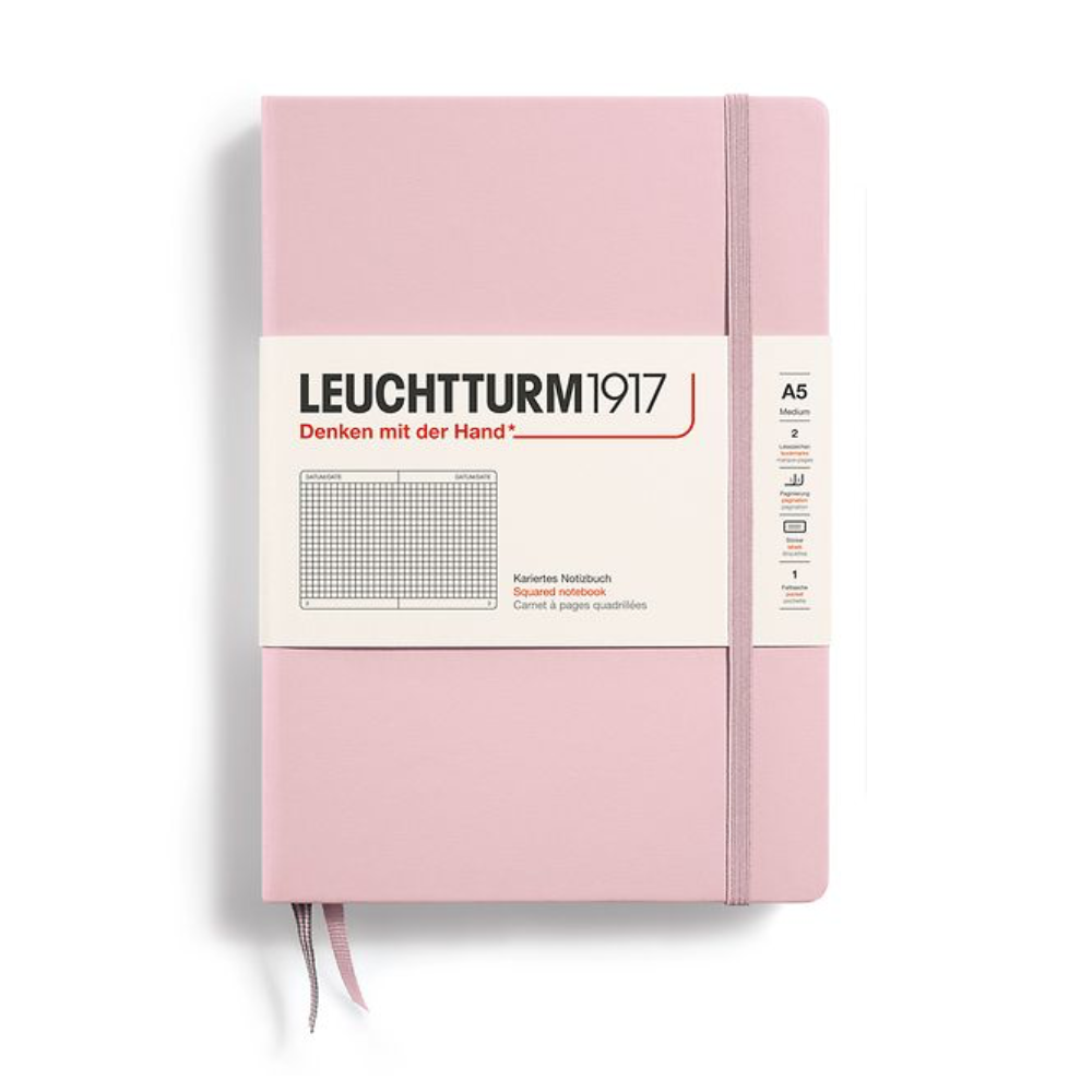 Leuchtturm1917 A5 Medium Hardcover Squared Notebook - Powder
