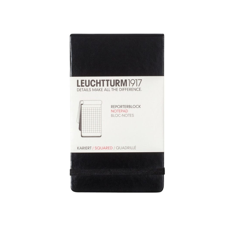 Leuchtturm1917 A6 Pocket Hardcover Squared Notepad - Black