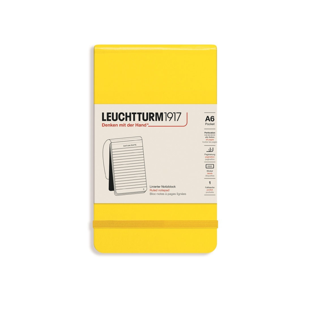 Leuchtturm1917 A6 Pocket Hardcover Ruled Notepad - Lemon (Discontinued)