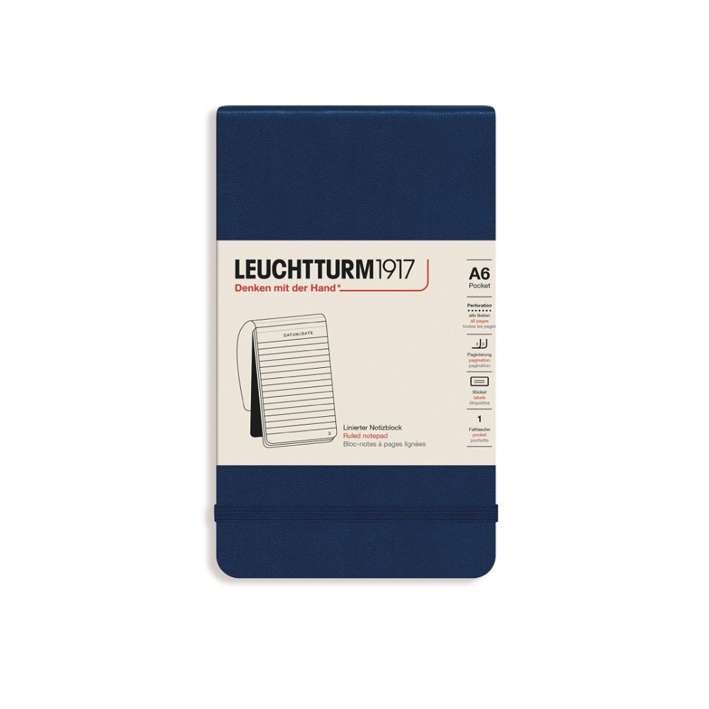 Leuchtturm1917 A6 Pocket Hardcover Ruled Notepad - Navy