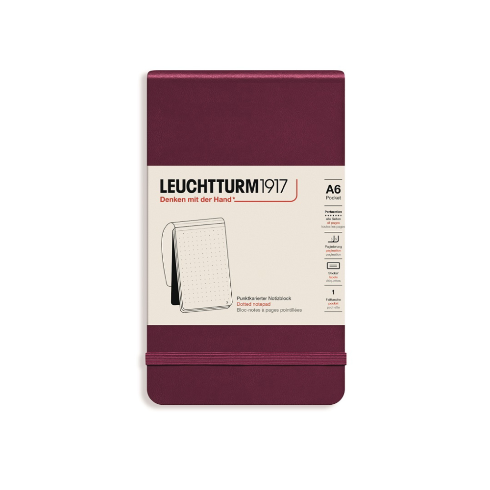 Leuchtturm1917 A6 Pocket Hardcover Dotted Notepad - Port Red