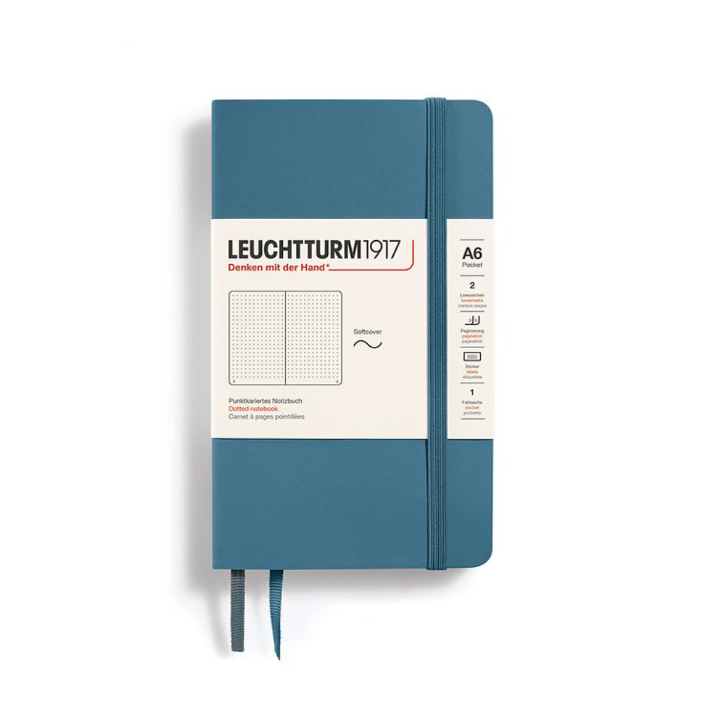 Leuchtturm1917 A6 Pocket Softcover Dotted Notebook - Stone Blue