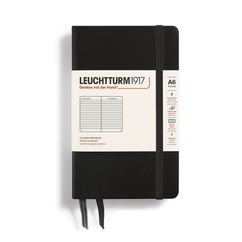 Leuchtturm1917 Hardcover Dot Grid Notebook – Black A5 – Made In Germany